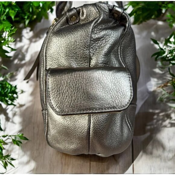 B. Makowsky Pebbled Leather Bronze Shoulder Bag - Picture 5 of 14